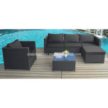 Outdoor Möbel Sofa Set für Hotel mit Aluminiumrahmen (82012p-schwarz)